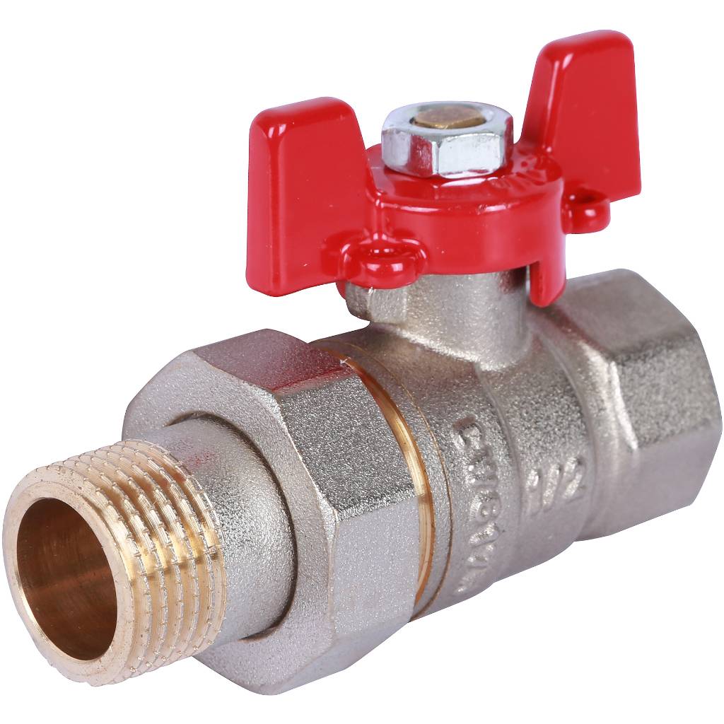 Кран шаровой ROMMER с американкой 1/2 ВН/НР, ручка бабочка, RBV-0005-0510215
