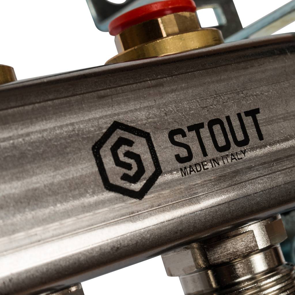 Коллектор из нержавеющей стали без расходомеров STOUT 8 выходов, SMS 0922 000008