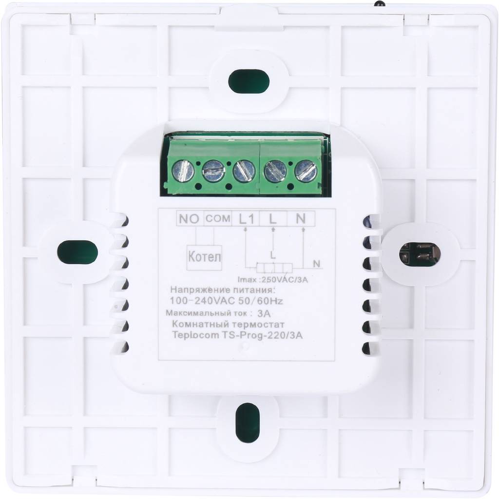 Термостат комнатный Teplocom TS-Prog-220/3A, проводной, прогр., реле 250В, 3А, 913