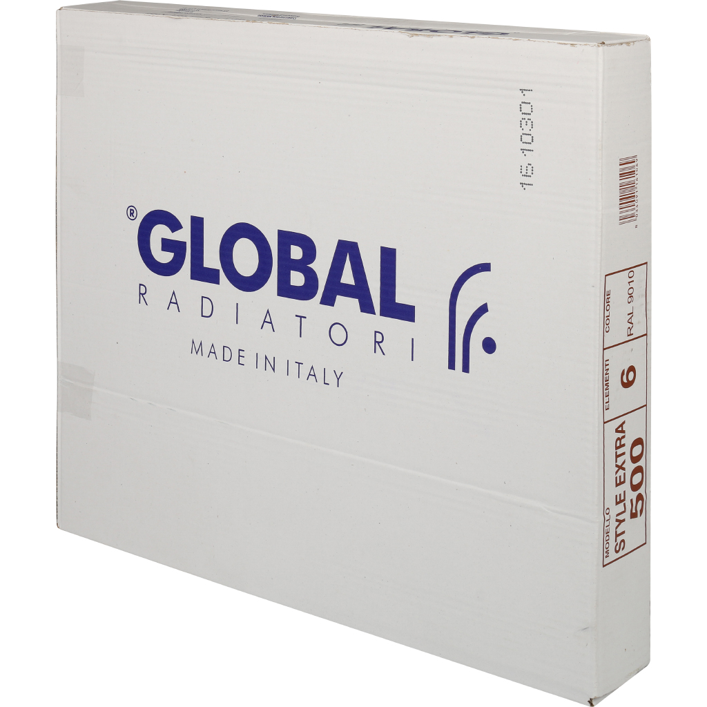 Радиатор биметаллический Global STYLE EXTRA 500 6 секций боковое подключение (белый RAL 9010), STE05001006