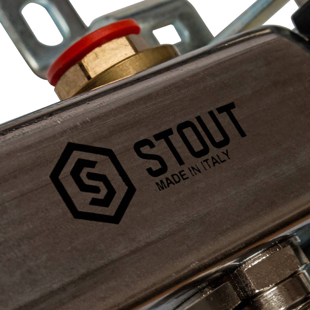 Коллектор из нержавеющей стали в сборе без расходомеров STOUT 7 выходов, SMS 0912 000007