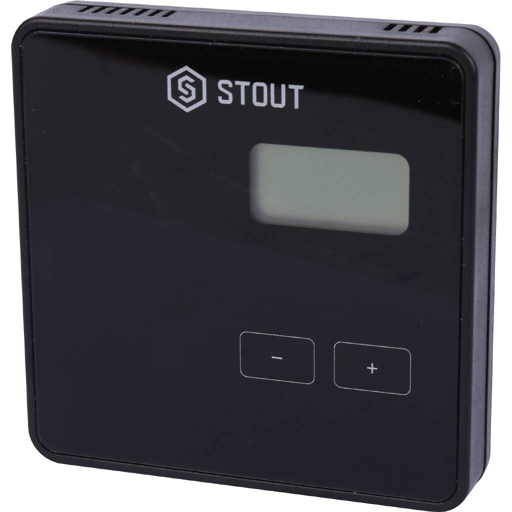 Проводной комнатный регулятор STOUT R-9b, черный, STE-0101-009002