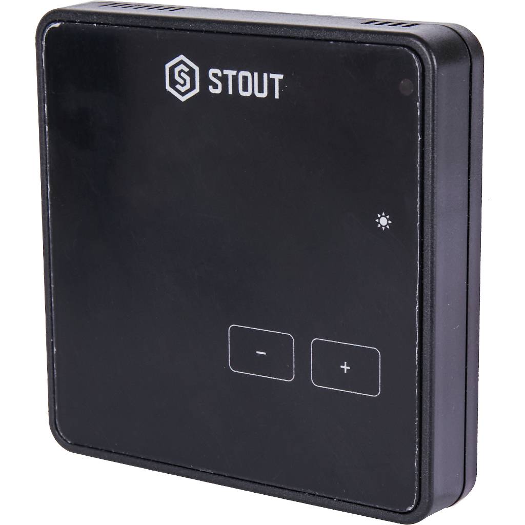 Проводной комнатный регулятор STOUT R-10z, черный, STE-0101-010004