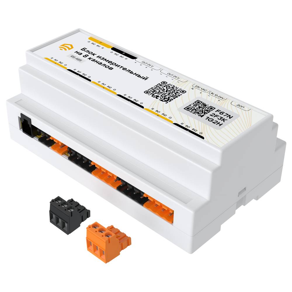 Блок измерительный Ectocontrol на 8 каналов, RS485 (Modbus), ec01090
