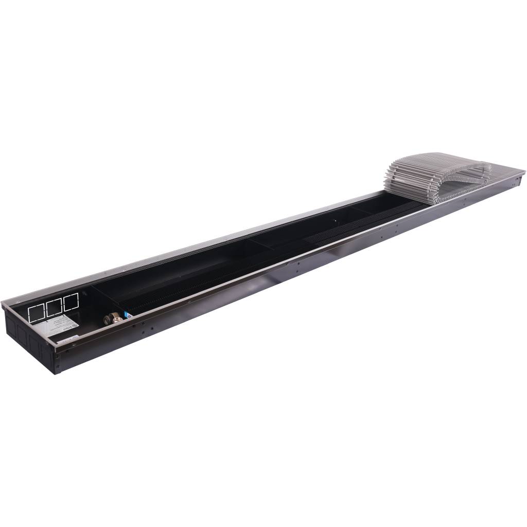 Внутрипольный конвектор STOUT SCN-1100 80х240х2600 (Решётка роликовая) правое подключение, SCN-1100-0824260