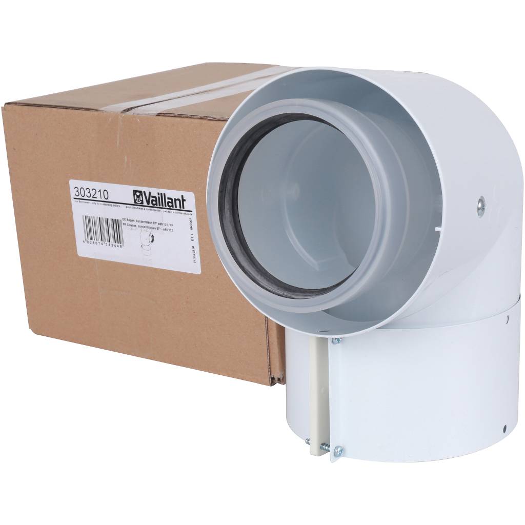 Отвод Vaillant для труб 80/125 мм. 87° РР, 303210