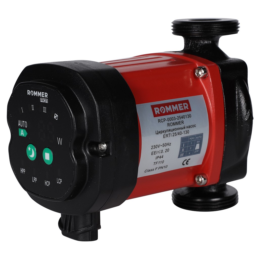 *RCP-0003-2540130 ROMMER Циркуляционный насос ERTI 25/40-130 с гайками и теплоизоляцией, RCP-0003-2540130