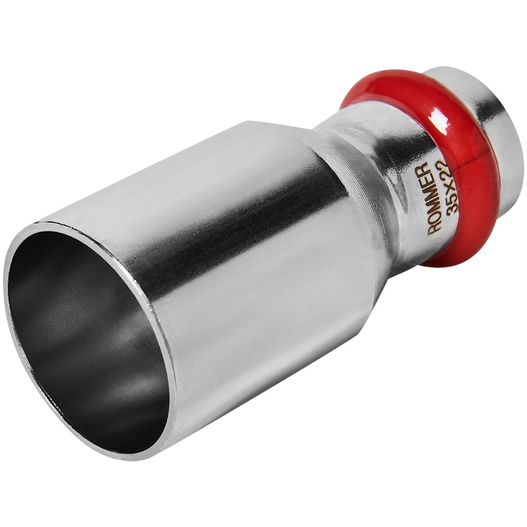 Муфта ROMMER переходная НПр-ВПр, 35х22, из нержавеющей стали прессовой, RSS-1020-003522
