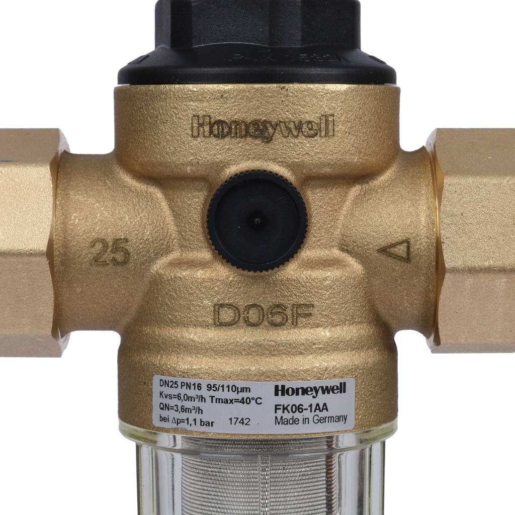 Honeywell (Resideo Braukmann) FK06-1 AA фильтр 100мк с редуктором давления, FK06-1AA