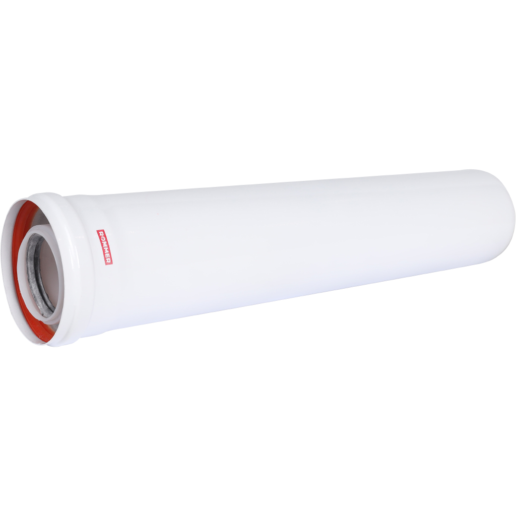 Удлинитель дымохода конденсационный коаксиальный ROMMER D60(п-м)/100(м-п), L500, RCA-8610-000500