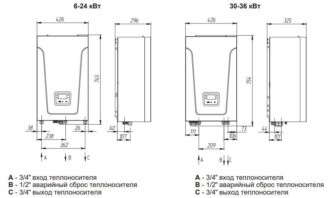 Электрический настенный котел Baxi AMPERA Plus 24, E8403224--