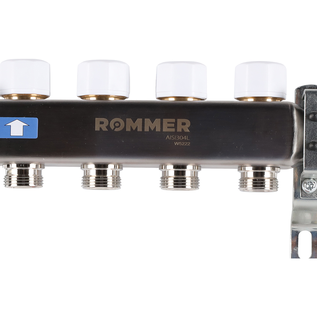 Коллектор из нержавеющей стали с расходомерами ROMMER 4  выхода, RMS-1200-000004