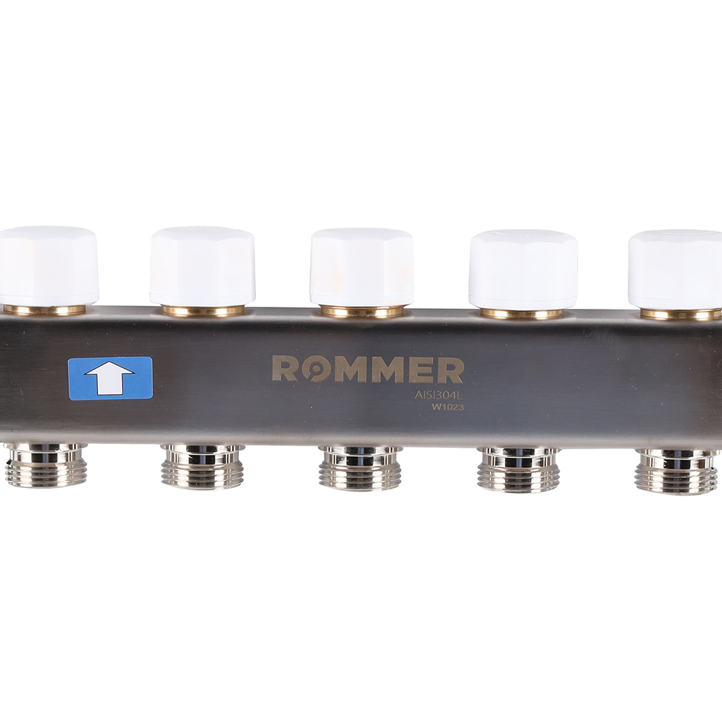 Коллектор из нержавеющей стали с расходомерами ROMMER 5 выходов, RMS-1200-000005