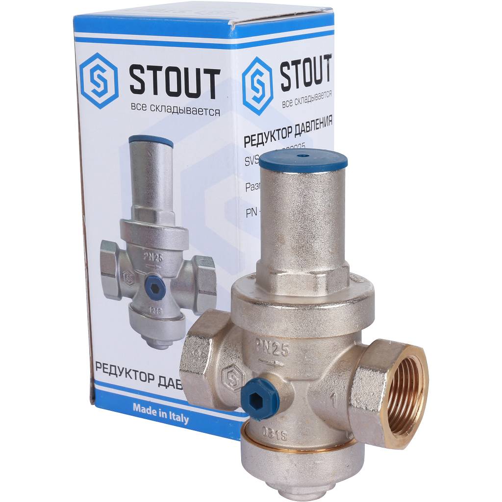 STOUT  Редуктор давления PN25 вн/вн 1  с выходом под манометр, SVS-1008-000025