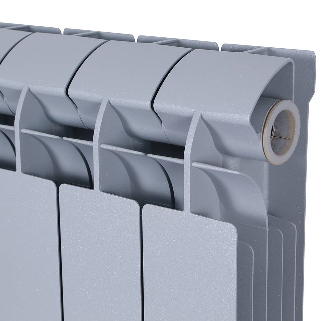 Радиатор биметаллический Global STYLE PLUS 500 6 секций боковое подключение (цвет cod.08 grigio argento opaco metallizzato 2676 (серый)), 155269