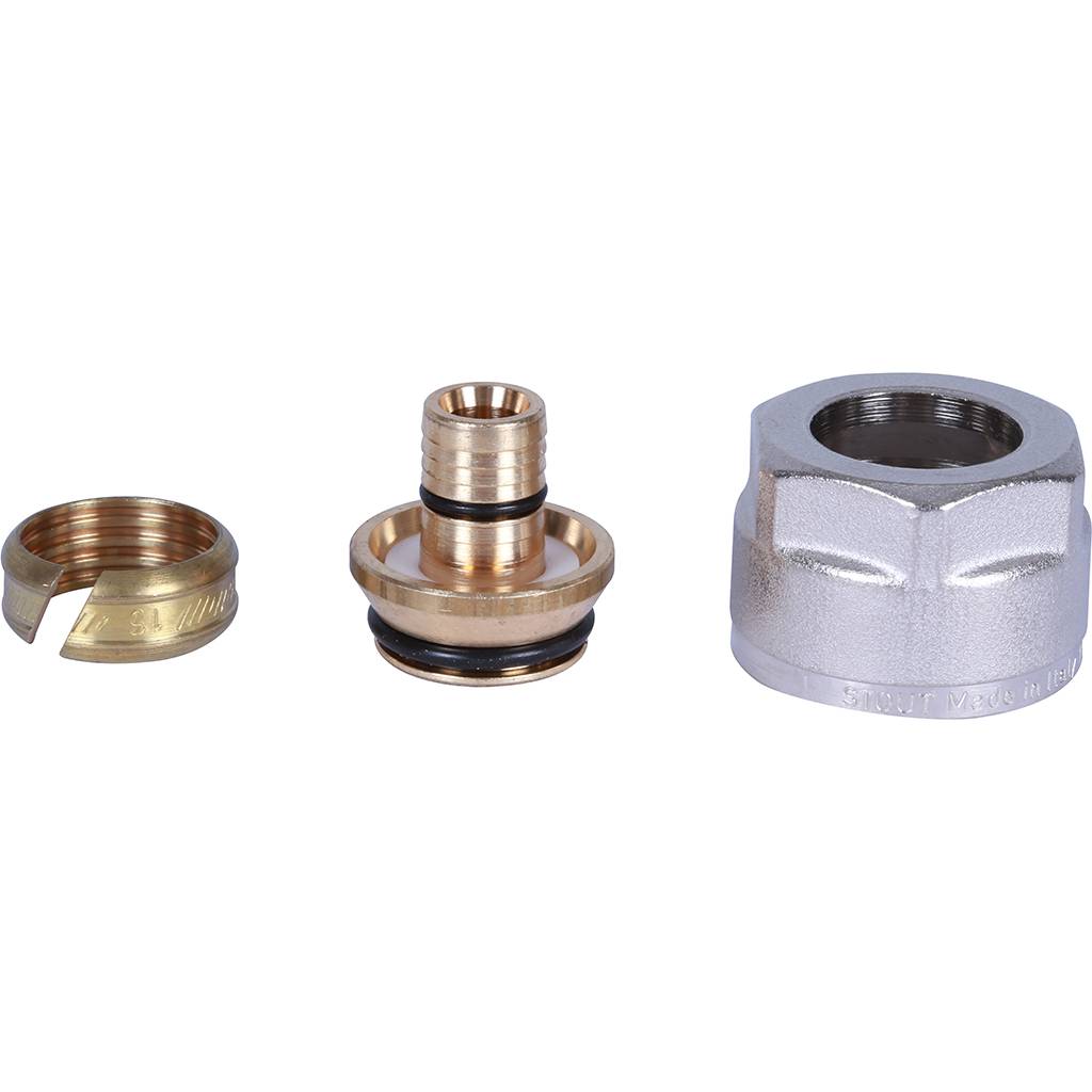 Фитинг компрессионный STOUT евроконус для труб PEX-AL-PEX 16х2,6х3/4, SFC-0026-162634