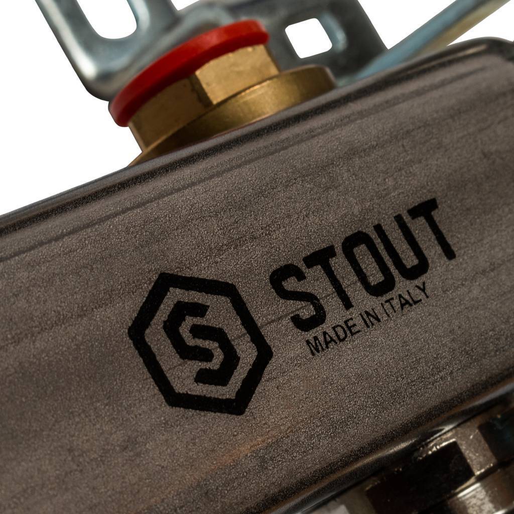 Коллектор из нержавеющей стали в сборе без расходомеров STOUT 4 выхода, SMS 0912 000004