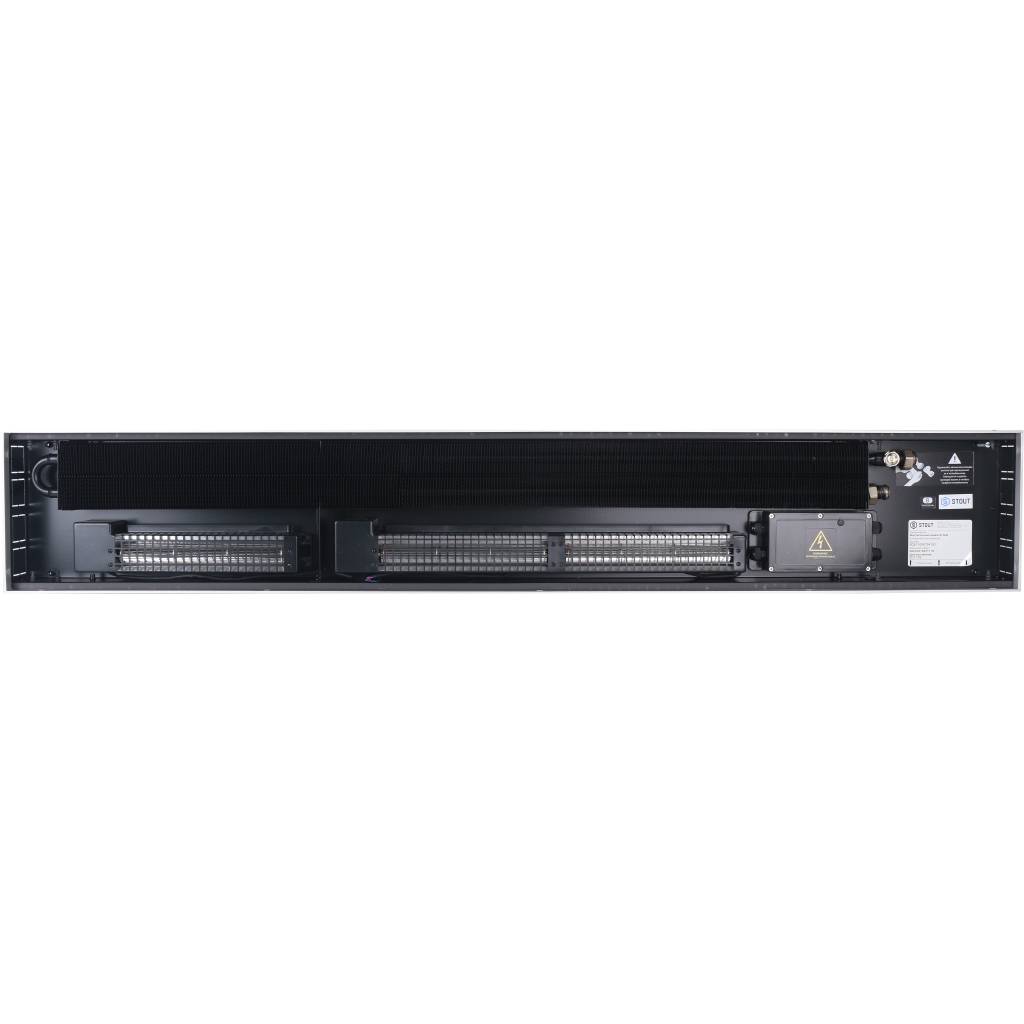 Внутрипольный конвектор STOUT SCQ-1100 75х240х1500 (Решётка роликовая) правое подключение, SCQ-1100-0724150
