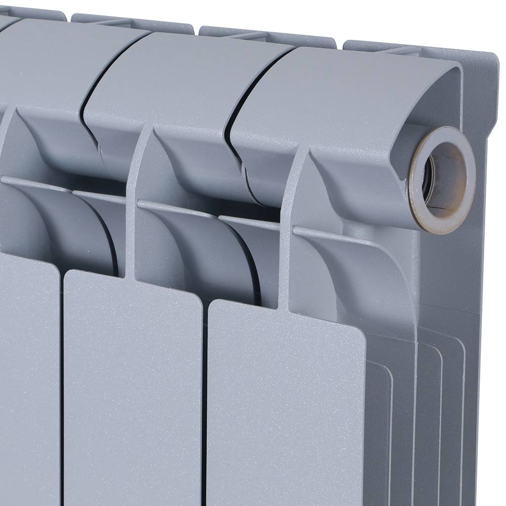 Радиатор биметаллический Global STYLE PLUS 500 10 секций боковое подключение (цвет cod.08 grigio argento opaco metallizzato 2676 (серый)), 155271