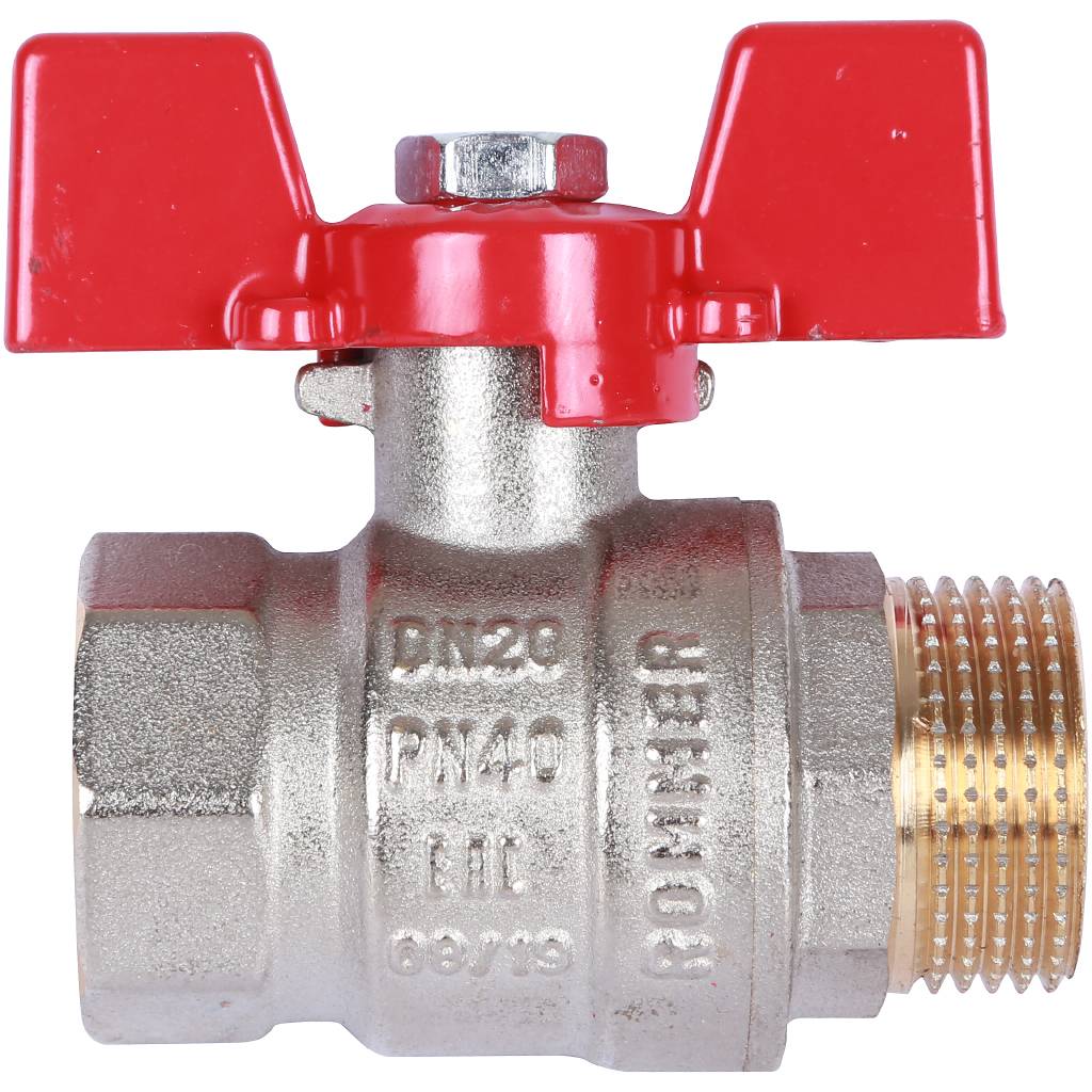 Кран шаровой ROMMER 3/4 ВН/НР, ручка бабочка, RBV-0004-0210220