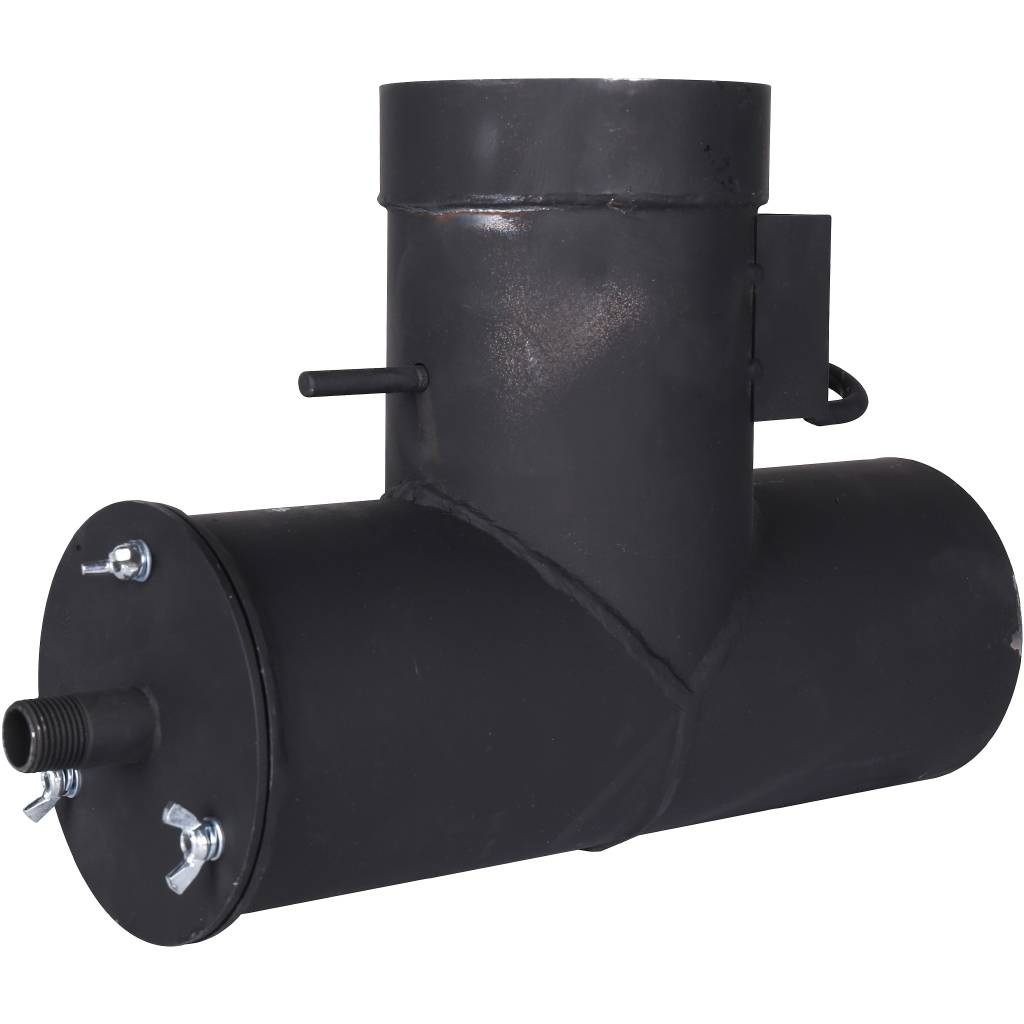 Патрубок дымохода вертикальный ROMMER D=120, L=247, H=346, RSB-1110-041394