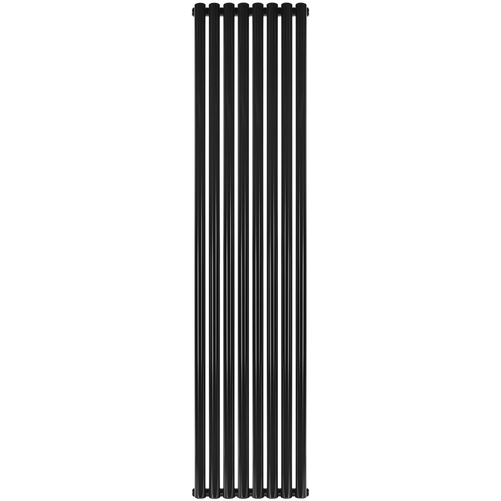 Стальной трубчатый радиатор STOUT TUBE ROUND 8 секций боковое подключение R40 1-1750-8 RAL9005, STR40117508RAL9005