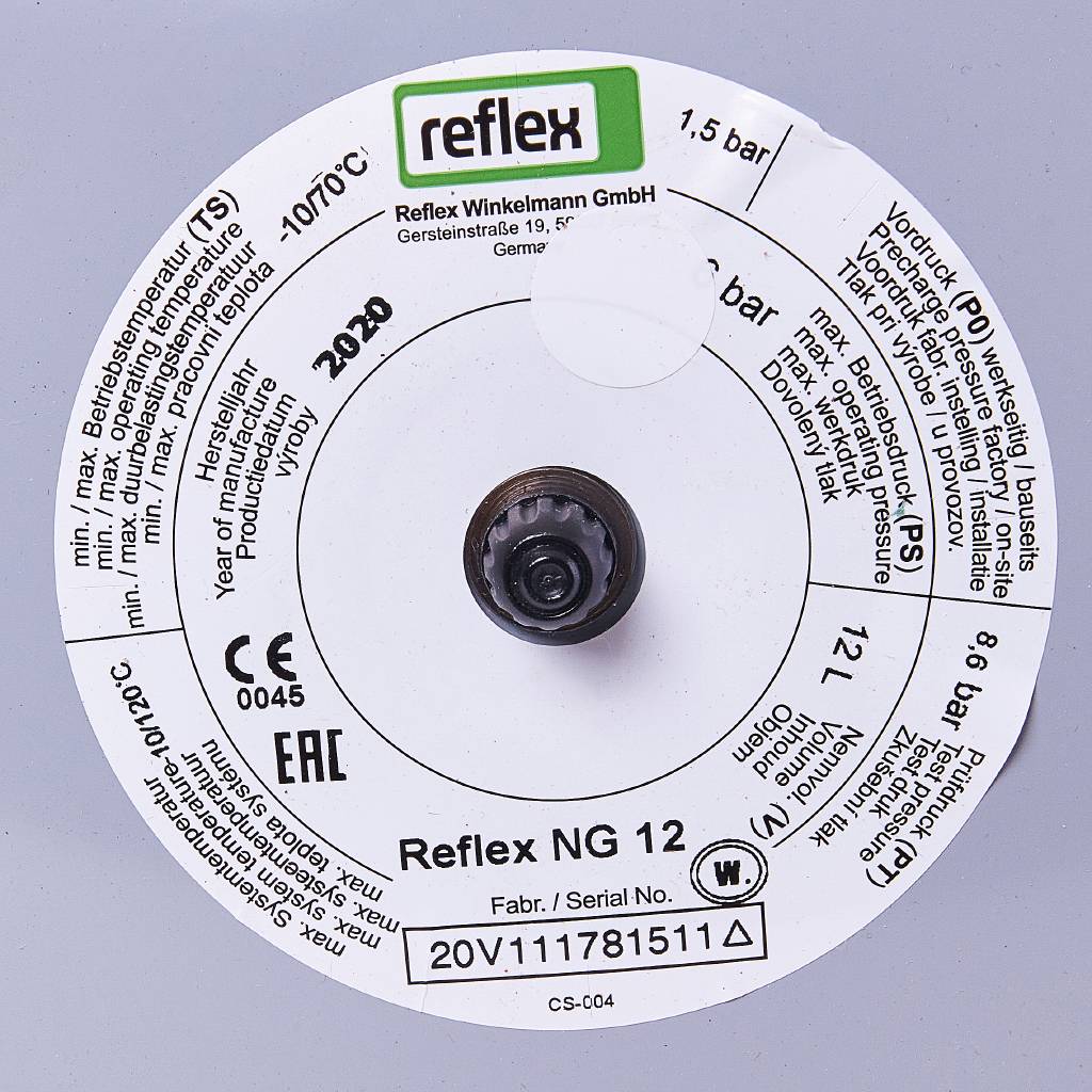 Расширительный бак Reflex NG 12 для отопления вертикальный (цвет серый) 8240100, 8240100