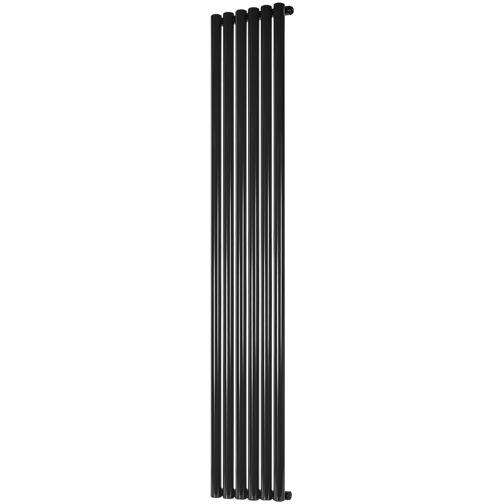 Стальной трубчатый радиатор STOUT TUBE ROUND 6 секций боковое подключение R40 1-1750-6 RAL9005, STR40117506RAL9005