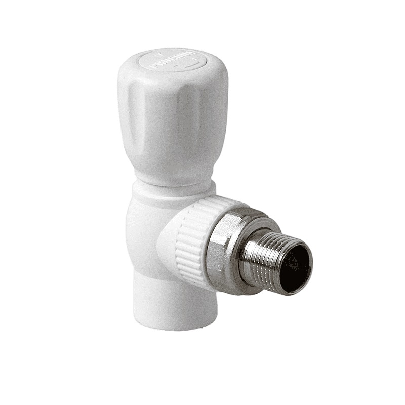Шаровой кран Pro Aqua d=25-3/4 PP-R для радиатора угловой Белый, PA42110