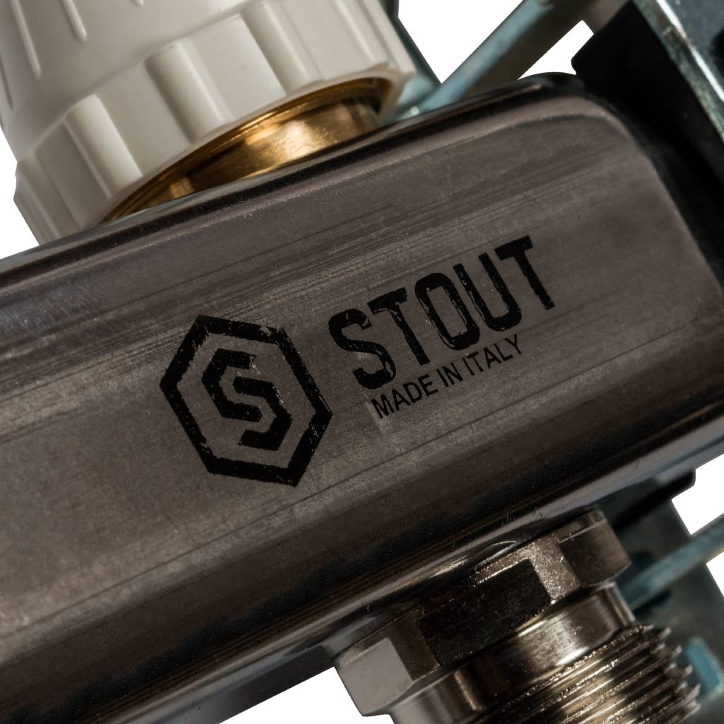 Коллектор из нержавеющей стали в сборе без расходомеров STOUT 3 выхода, SMS 0912 000003