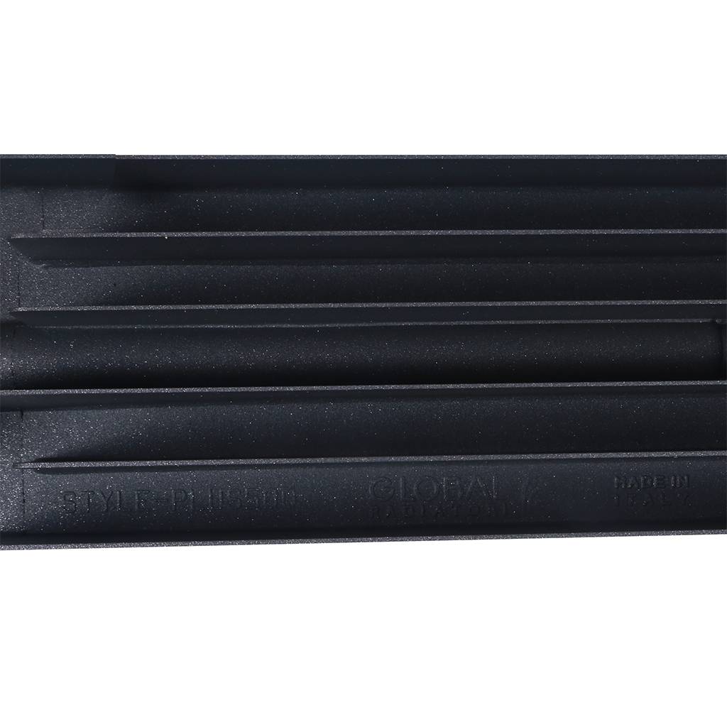 Радиатор биметаллический Global STYLE PLUS 500 6 секции боковое подключение (цвет cod.07 grigio scuro opaco mettalizzato 2748 (черный)), 155262
