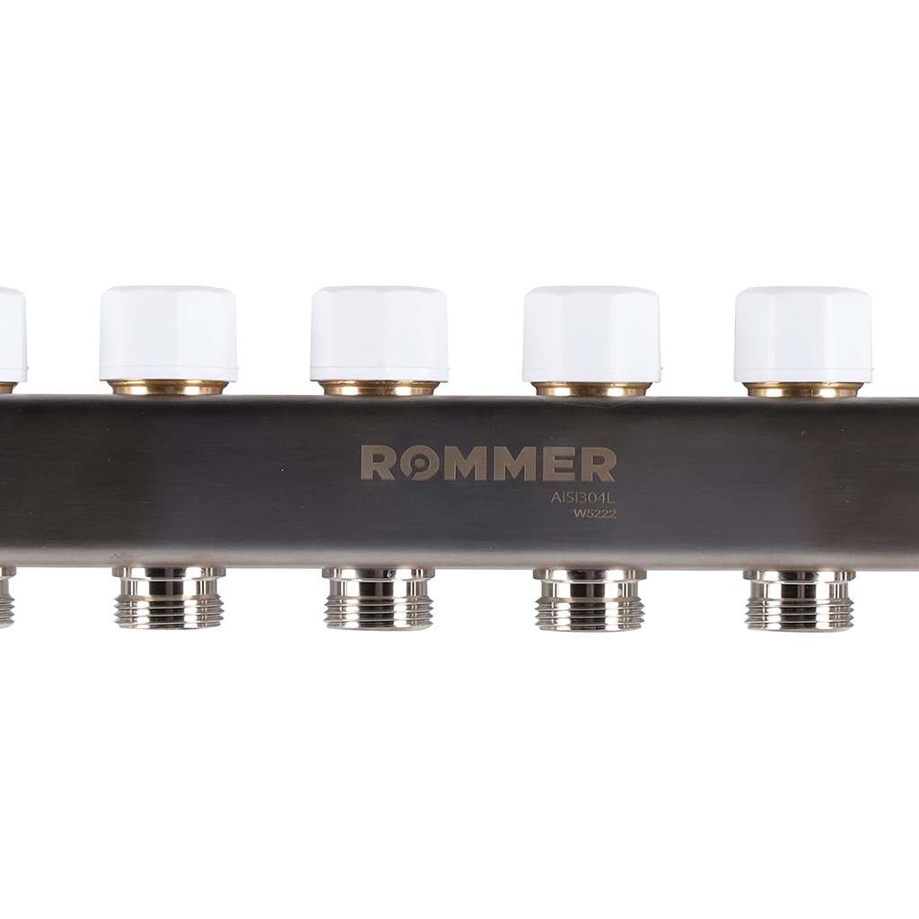 Коллектор из нержавеющей стали в сборе с расходомерами ROMMER 6 выходов, RMS-1210-000006