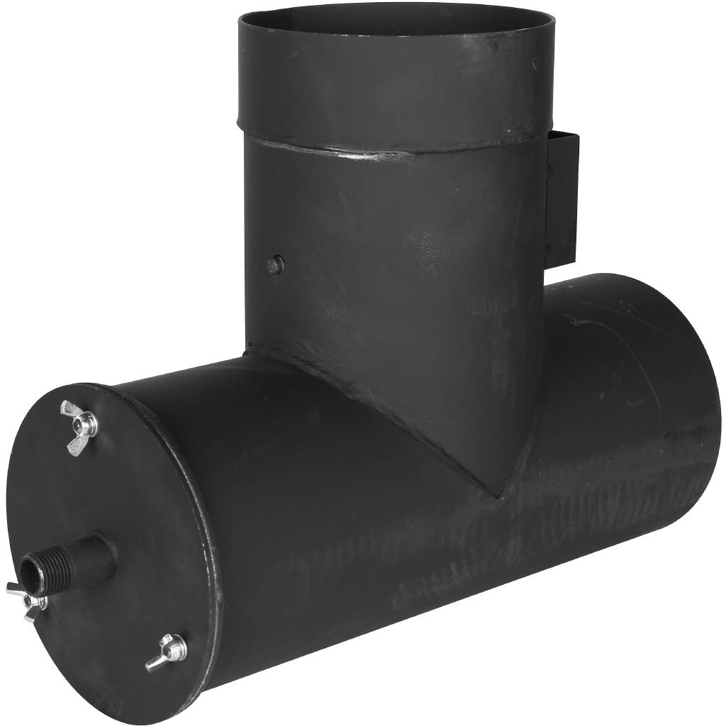 Патрубок дымохода вертикальный ROMMER D=150, L=304, H=396, RSB-1110-041395