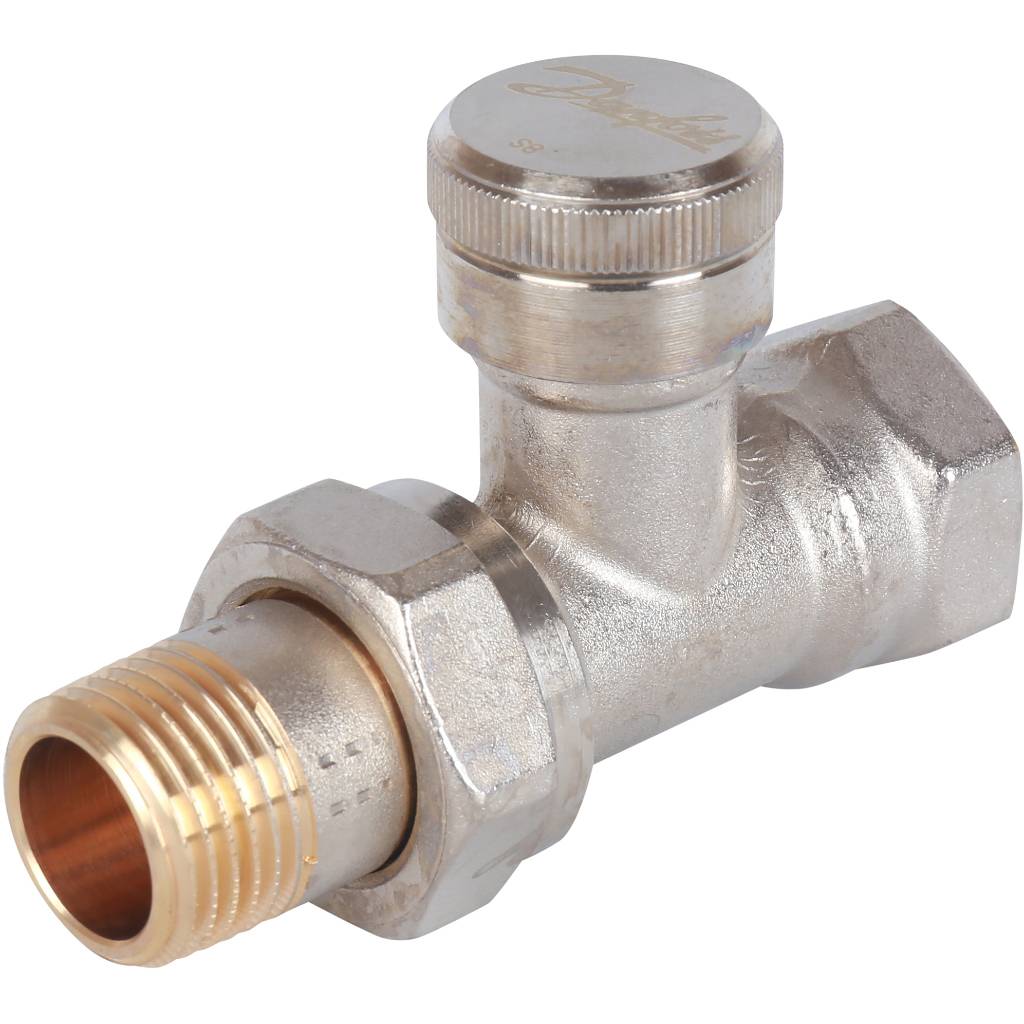 Клапан запорный Danfoss прямой никелированный RLV-15, 003L0144
