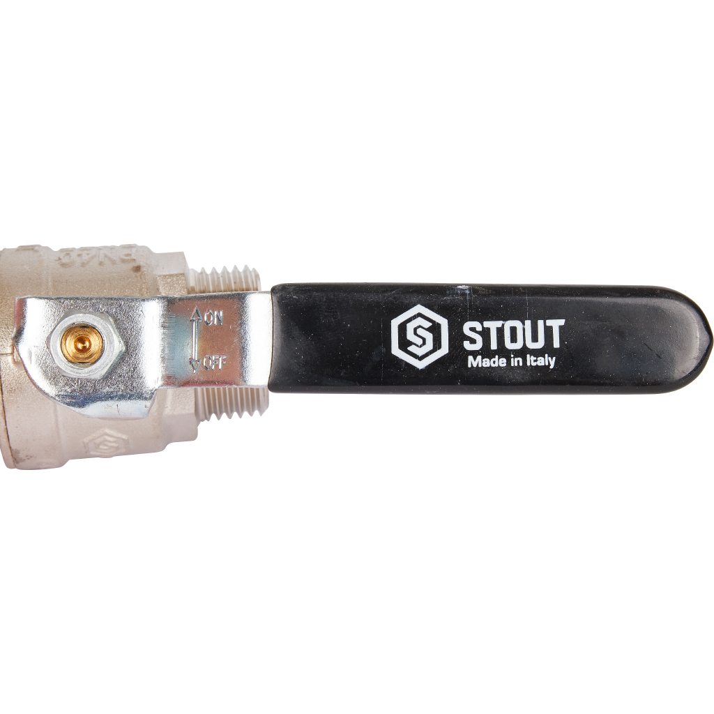 Кран шаровой STOUT полнопроходной, НР/НР, ручка рычаг 1, SVB-0005-000025