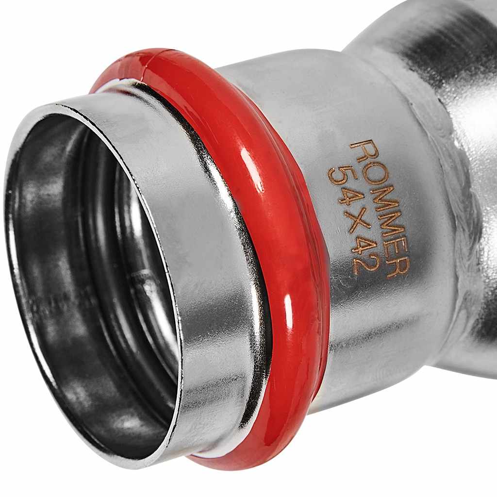 Муфта ROMMER переходная НПр-ВПр, 54х42, из нержавеющей стали прессовой, RSS-1020-005442