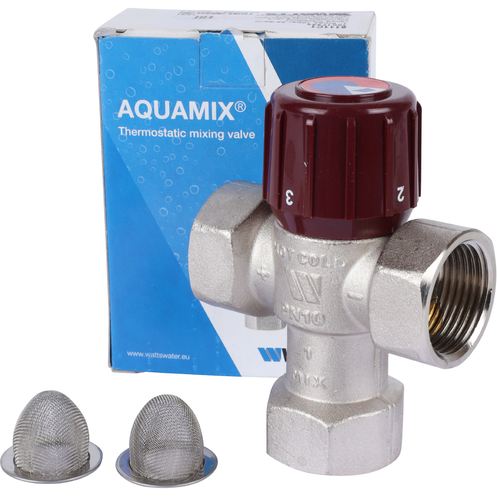 Терморегулирующий подмешивающий клапан Watts AM6111C1 1 AQUAMIX 32-50C 1 IG, 10017423