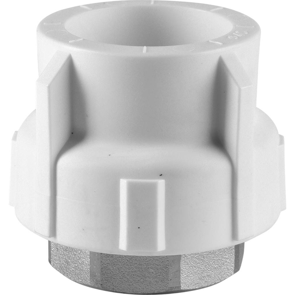 Муфта комбинированная Политэк 40x1 1/4 под шестигранник внутр. резьба для полипропиленовых труб под сварку (цвет белый), 9100040114