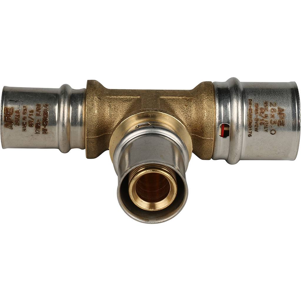 Тройник переходной STOUT 26х20х20 для металлопластиковых труб прессовой, SFP-0005-262020