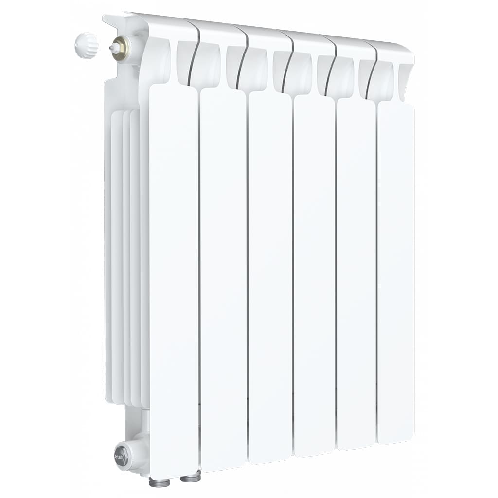 Радиатор биметаллический RIFAR MONOLIT VENTIL 500 MVL 7 секций нижнее левое подключение (белый RAL 9016), 3RM50.VL-7