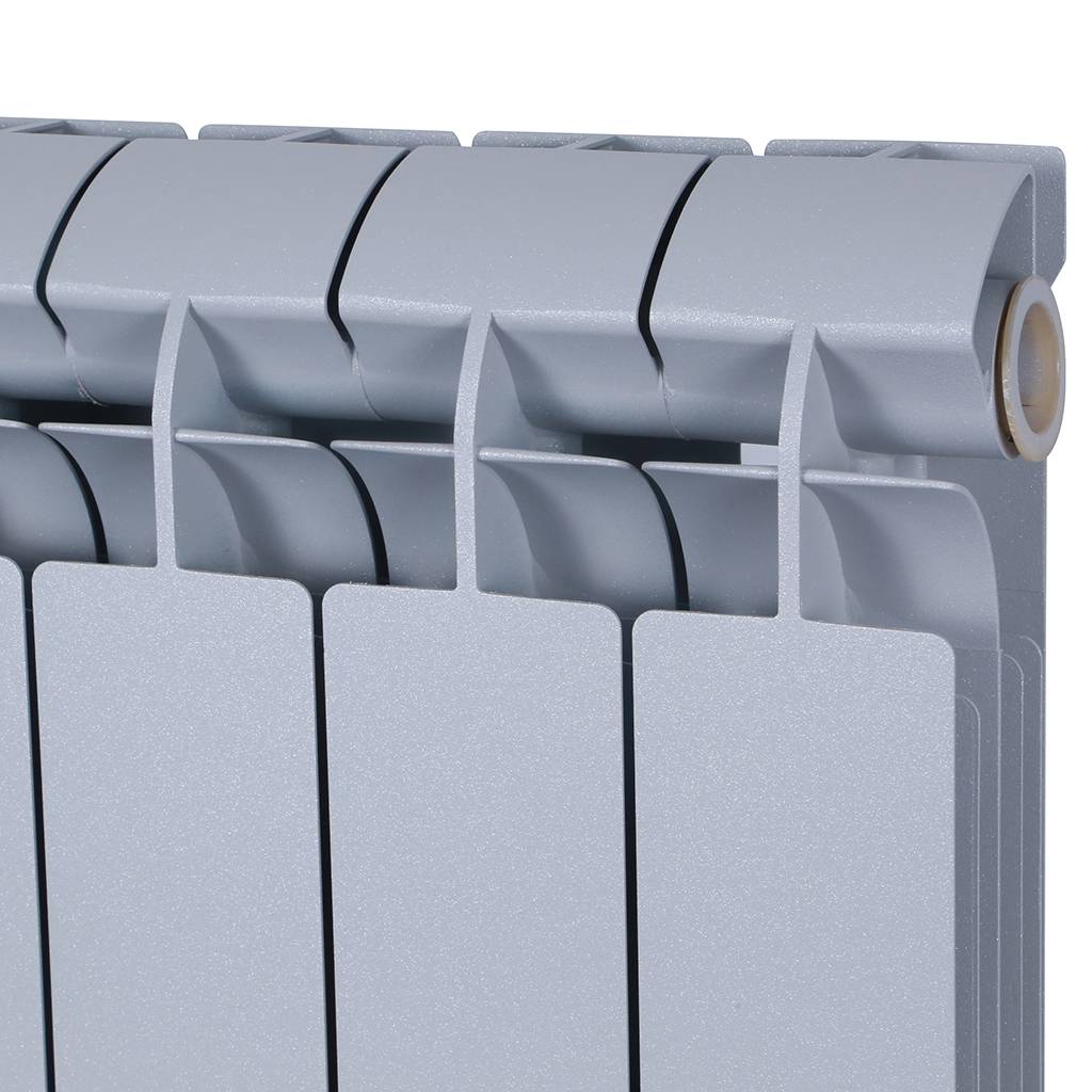 Радиатор биметаллический Global STYLE PLUS 500 8 секций боковое подключение (цвет cod.08 grigio argento opaco metallizzato 2676 (серый)), 155270