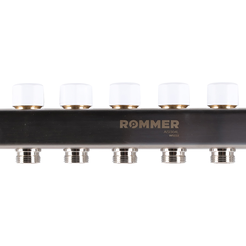 Коллектор из нержавеющей стали с расходомерами ROMMER 8 выходов, RMS-1200-000008