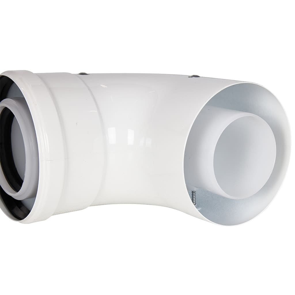 Отвод 90° конденсационный коаксиальный ROMMER D60(п-м)/100(п-м), RCA-8610-010090