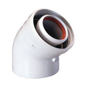 Коаксиальный отвод Baxi полипропиленовый 45°, диам. 110/160 мм, HT, KUG71413351-