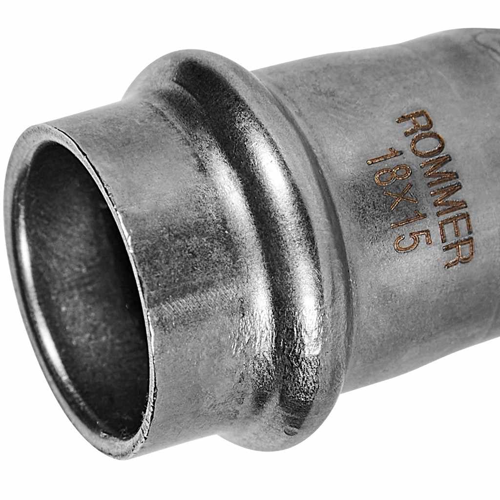 Муфта ROMMER переходная ВПр, 18х15, из нержавеющей стали прессовой, RSS-1018-001815
