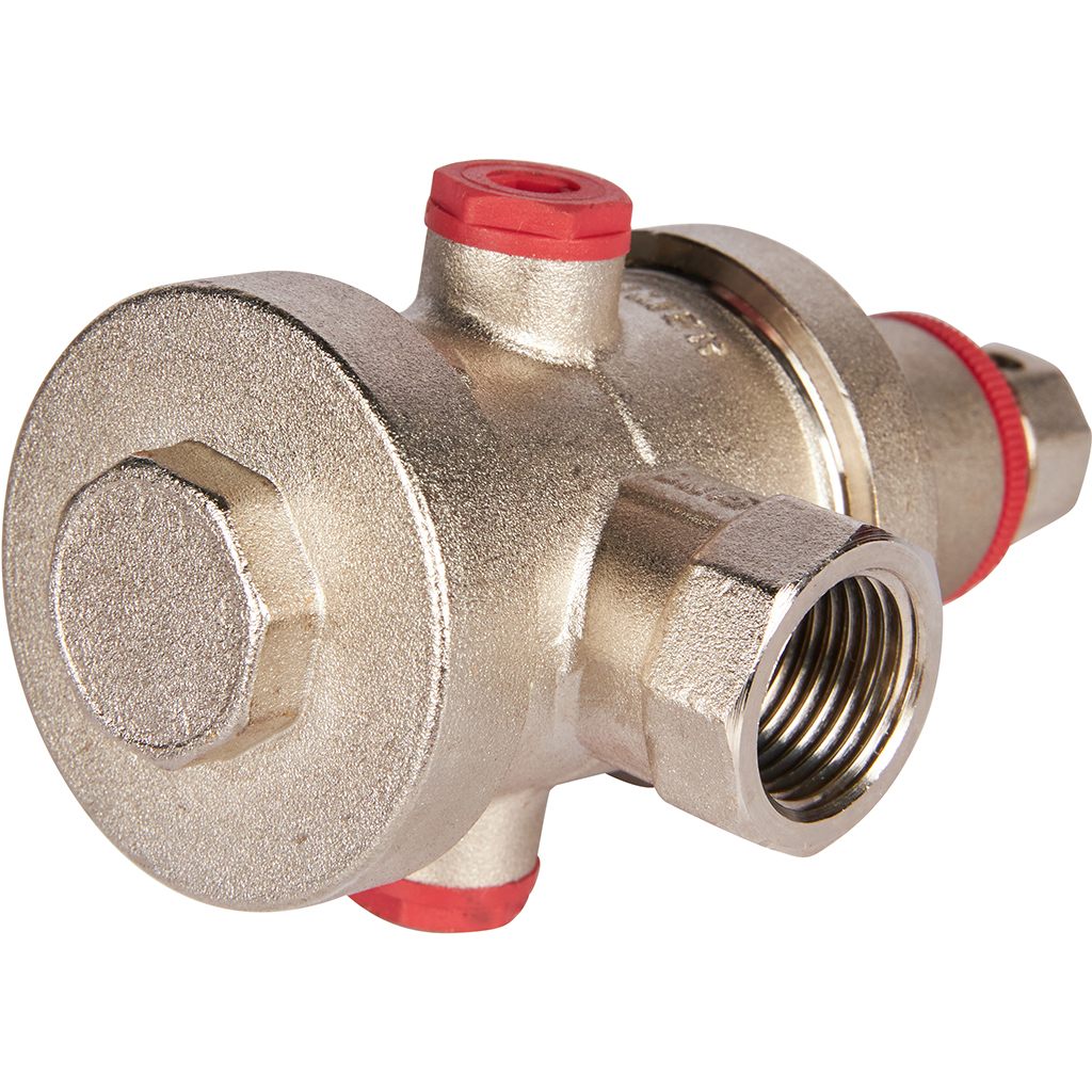 Редуктор давления ROMMER PN25 вн/вн 1/2 с выходом под манометр, RVS-0008-000015