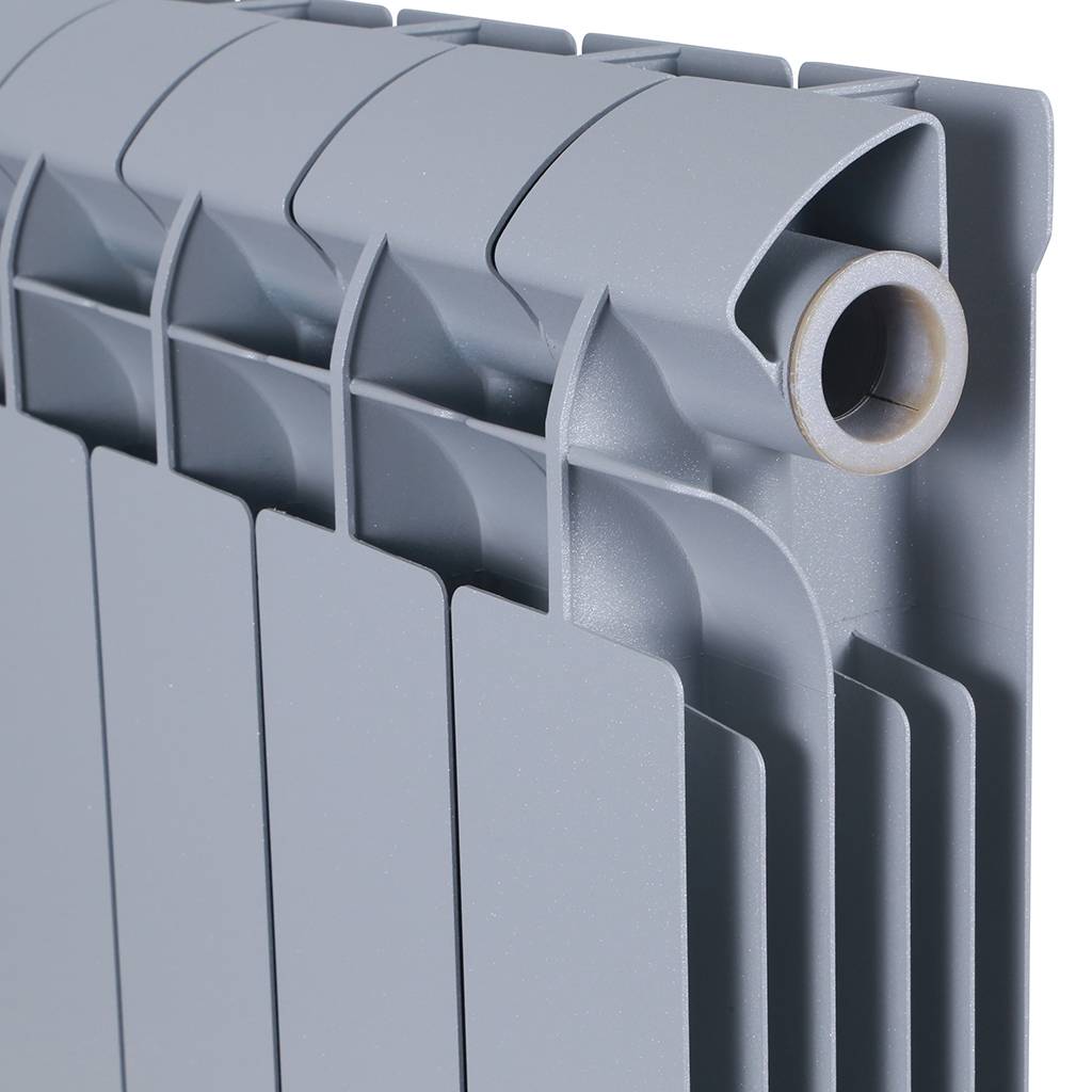 Радиатор биметаллический Global STYLE PLUS 500 8 секций боковое подключение (цвет cod.08 grigio argento opaco metallizzato 2676 (серый)), 155270
