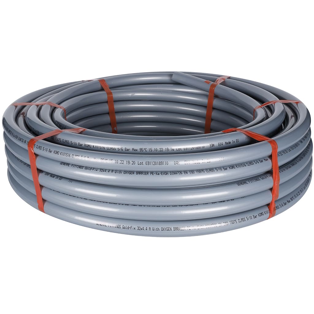 Труба из сшитого полиэтилена GENERAL FITTINGS с кислородным слоем, серая PEX-a 32х4,4 (бухта 50 метров), TB0030G324400B