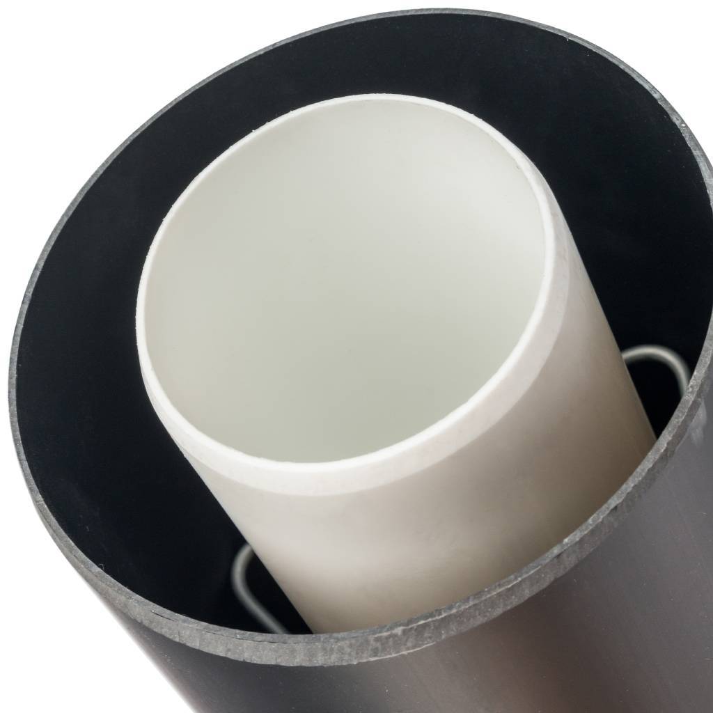 *SCA-8610-010111 STOUT Элемент дымохода конденсац. вертик. замык уч-ок с оголовком DN60/100 м/п  PP-PP, SCA-8610-010111
