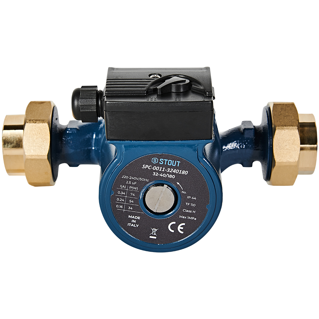 Циркуляционный насос STOUT 32-40/180 220/240V 50Hz с латунными гайками G2 x Rp 1 1/4, SPC-0011-3240180